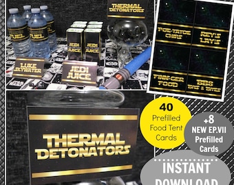 Star Wars Party Decoration Star Wars Food Tent Cards Star Wars Party Labels Star Wars Decor Printable Star Wars Decoration Star Wars Bday