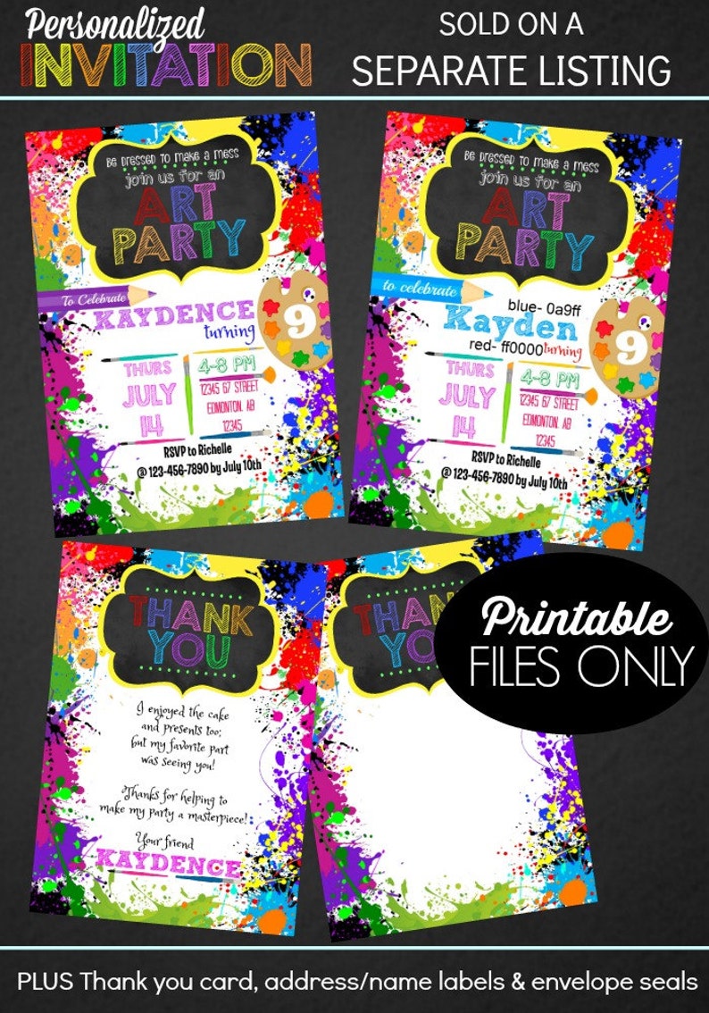 Art Party Art Birthday Decorations Art Birthday Party Artist Party Art Party Printables INSTANT DOWNLOAD Epic Parties by REVO