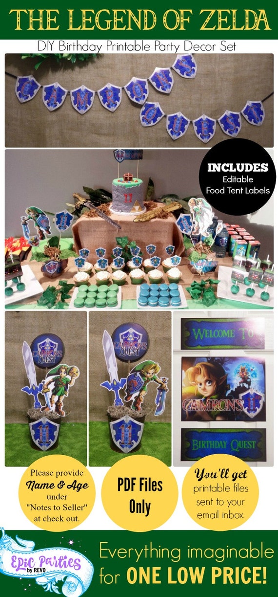 Zelda Birthday Decorations Legend of Zelda Birthday Majora's Mask Zelda  Party Decorations Zelda Bday Decor Zelda Decorations for Birthday 