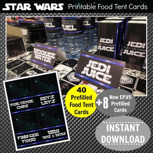 Star Wars Printable Download Star Wars Tent Cards Star Wars Labels Star Wars Birthday DIY Star Wars  Bday Decoration Star Wars Card Labels