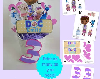 Doc Mcstuffins Printable Centerpiece | Doc Mcstuffins Birthday Decorations | Doc Mcstuffins Party | Epic Parties by REVO