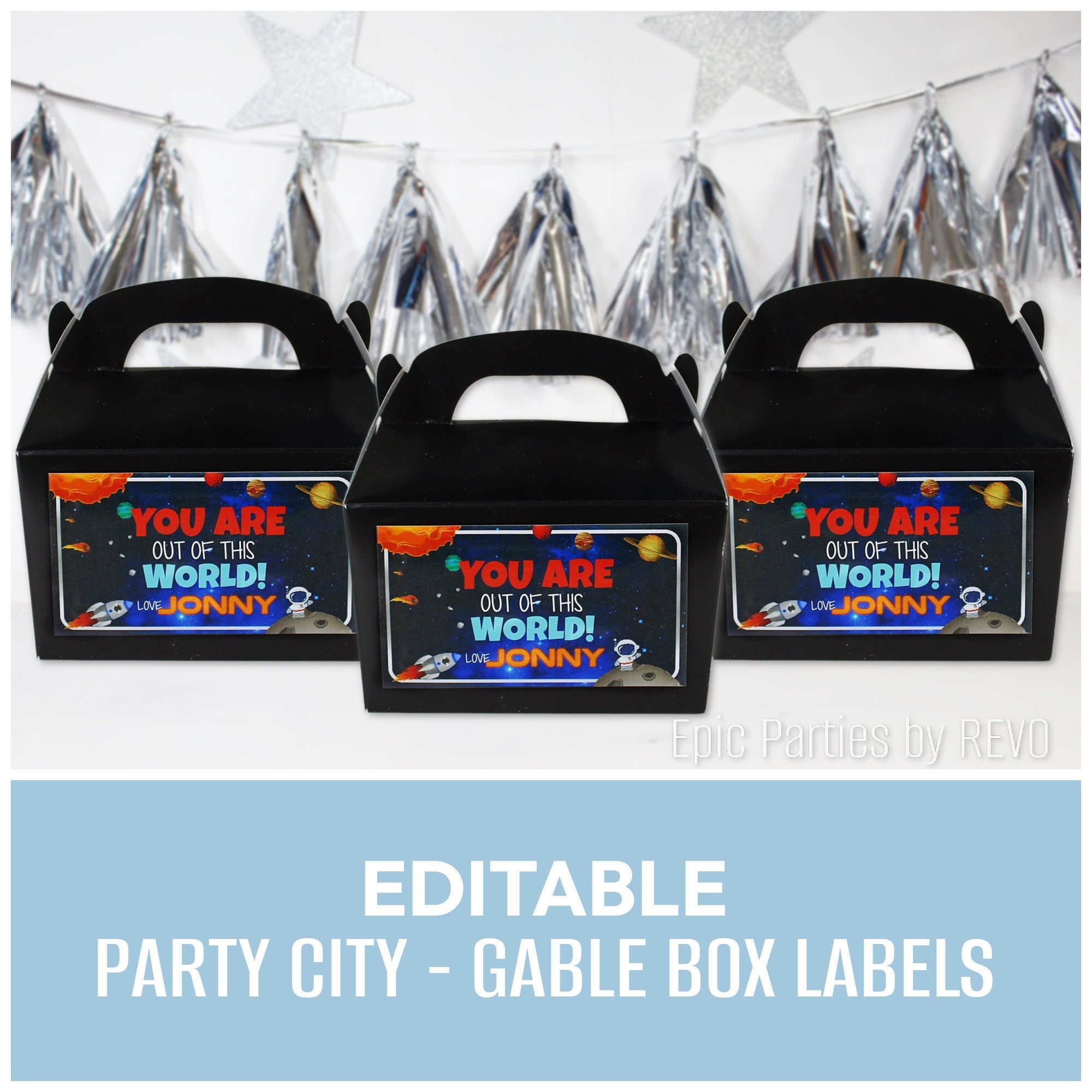 Space Birthday Party Favors First Trip Around the Sun Favor Labels Editable Galaxy Party Editable Party Favor for Two the Moon Birthday