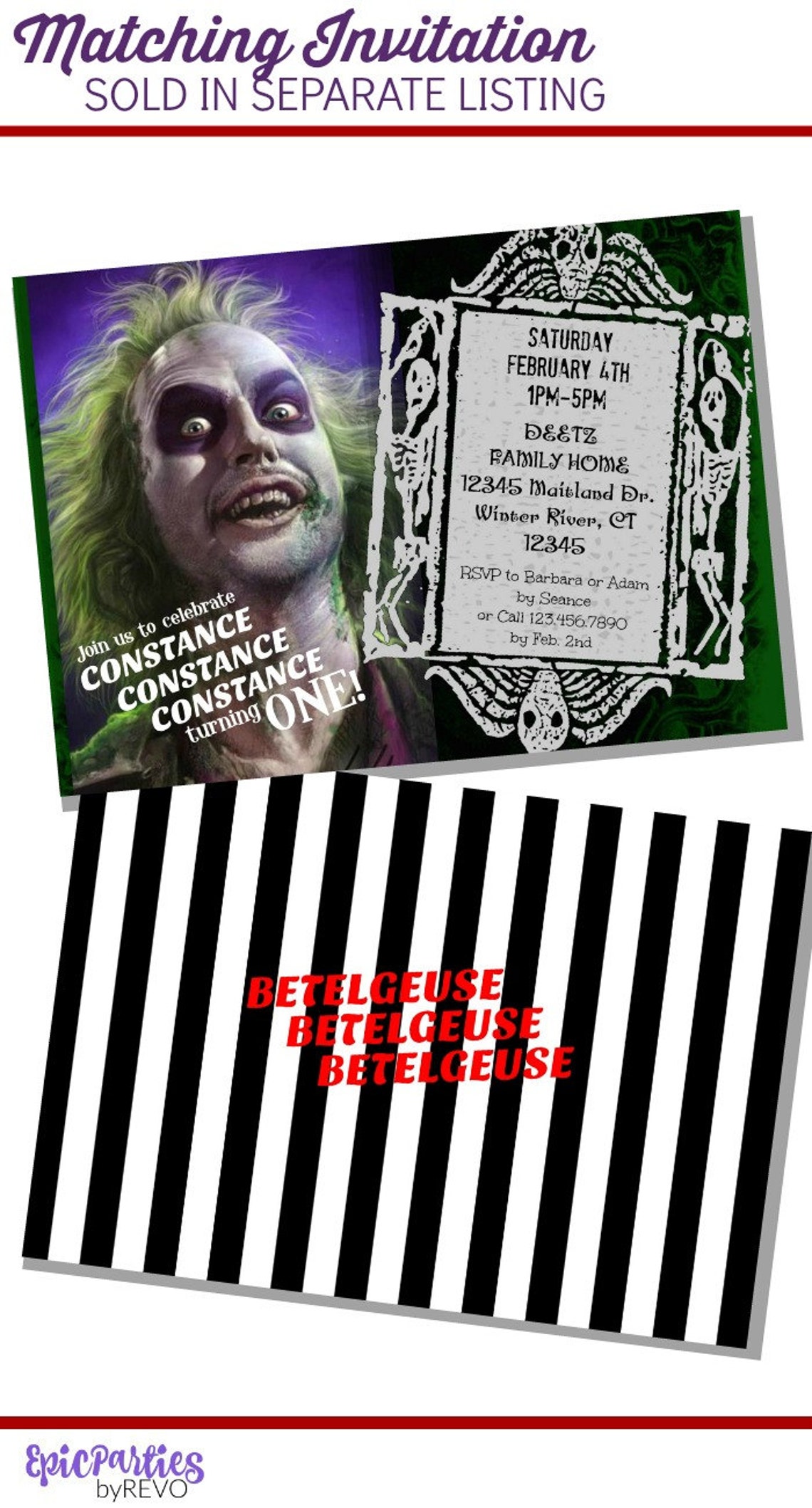 Beetlejuice Party Printable Instant Download Beetlejuice Etsy Canada