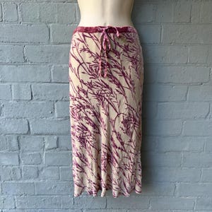 Vintage 1990's/2000's Y2K Whistles Velvet Devoré Sequin Midi Skirt Sz S
