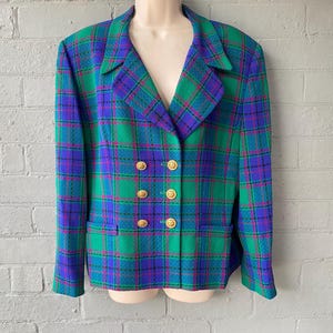 Vintage 1990&#39;s Geoff Riddell Wool Tartan Blazer - Made in Australia