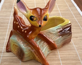 Doniczka ceramiczna MCM w kształcie jelenia Bambi z lat 50. i 60. XX wieku