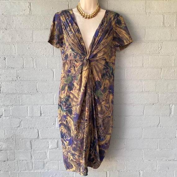 fleur wood silk dress Pre-loved Fleur Wood Navy Silk Maxi-Dress GrandDays