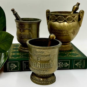 Vintage Metal Mortar and Pestle | Pharmacy | Druggist | Apothecary | Compounding | Pharmacy Fraternities | Sister Xavier | Ursuline Convent