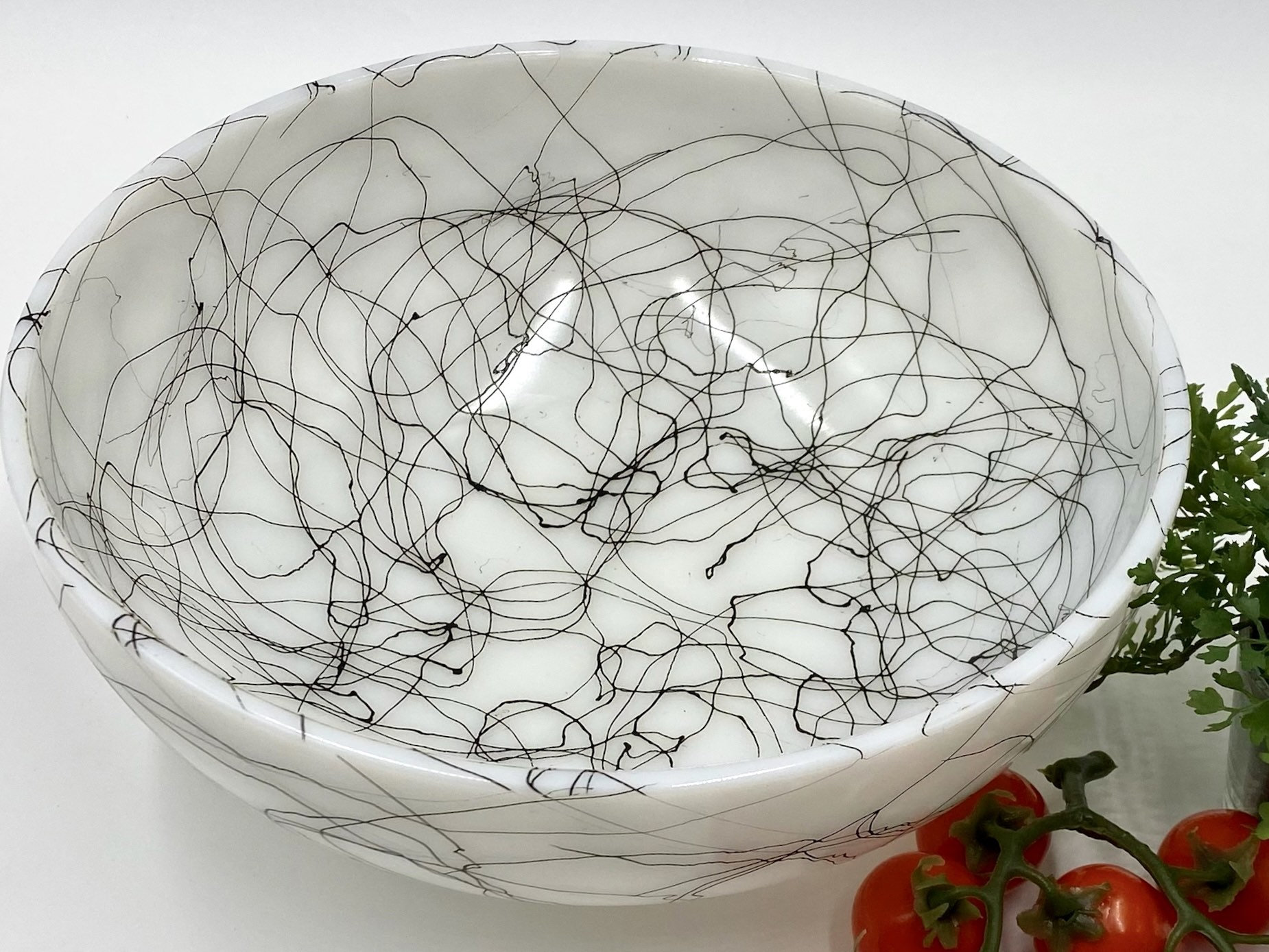 Vintage Hazel Atlas “spaghetti” Bowl | Mid-century Modern