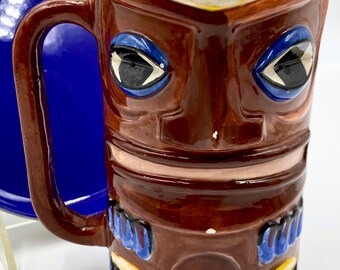 Vintage Retro Ceramic Tiki Mug | Colorful Tiki Mug | Tiki