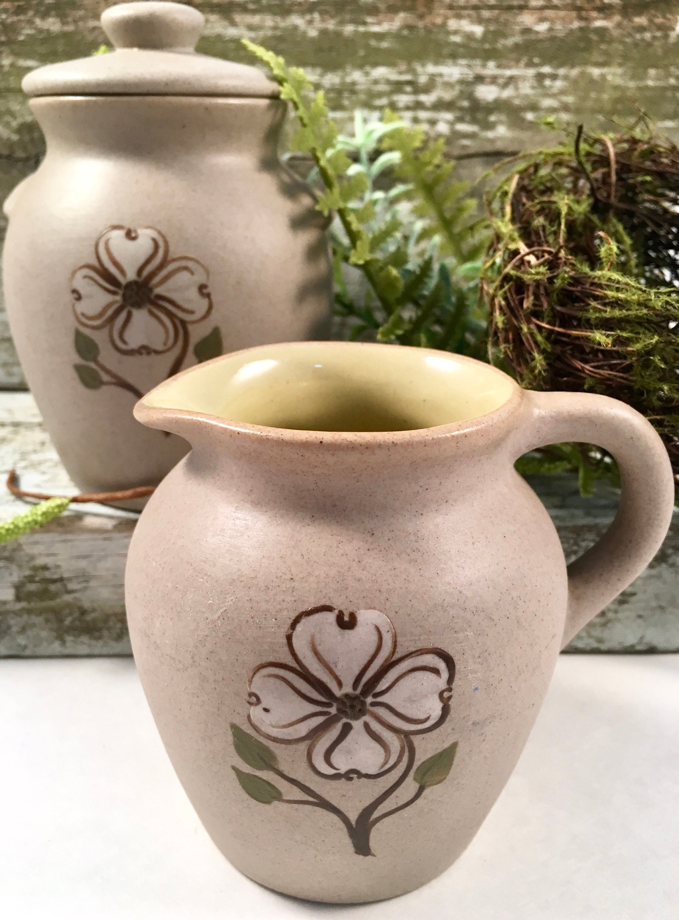 Pigeon Pottery Pitcher and Ginger Jar Creamer Jar Etsy