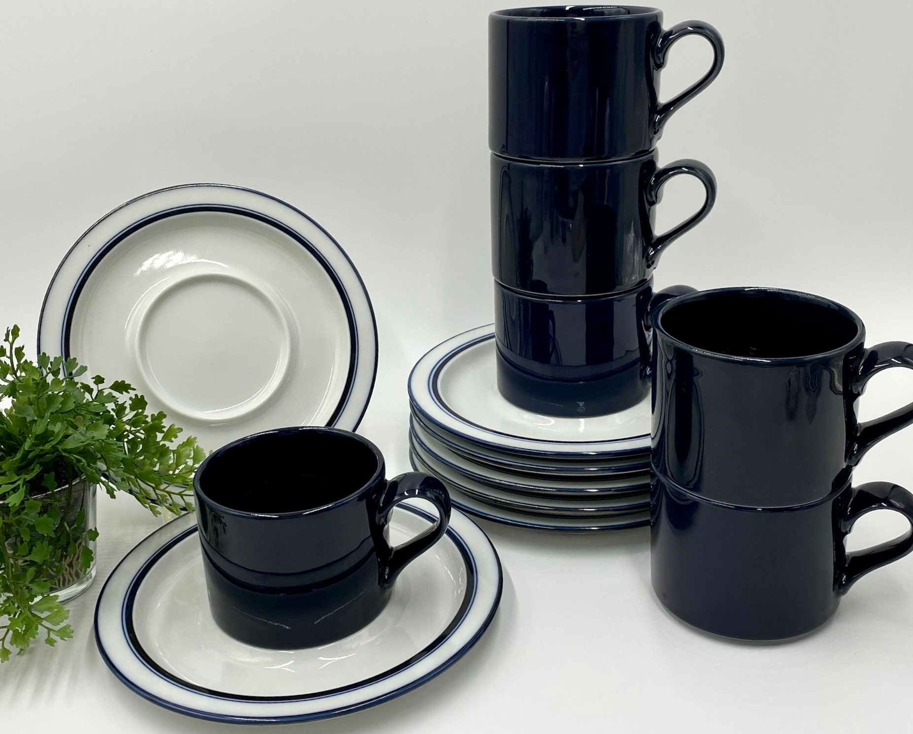 Vintage Dansk Bistro Christianshavn Plates | Blue & White