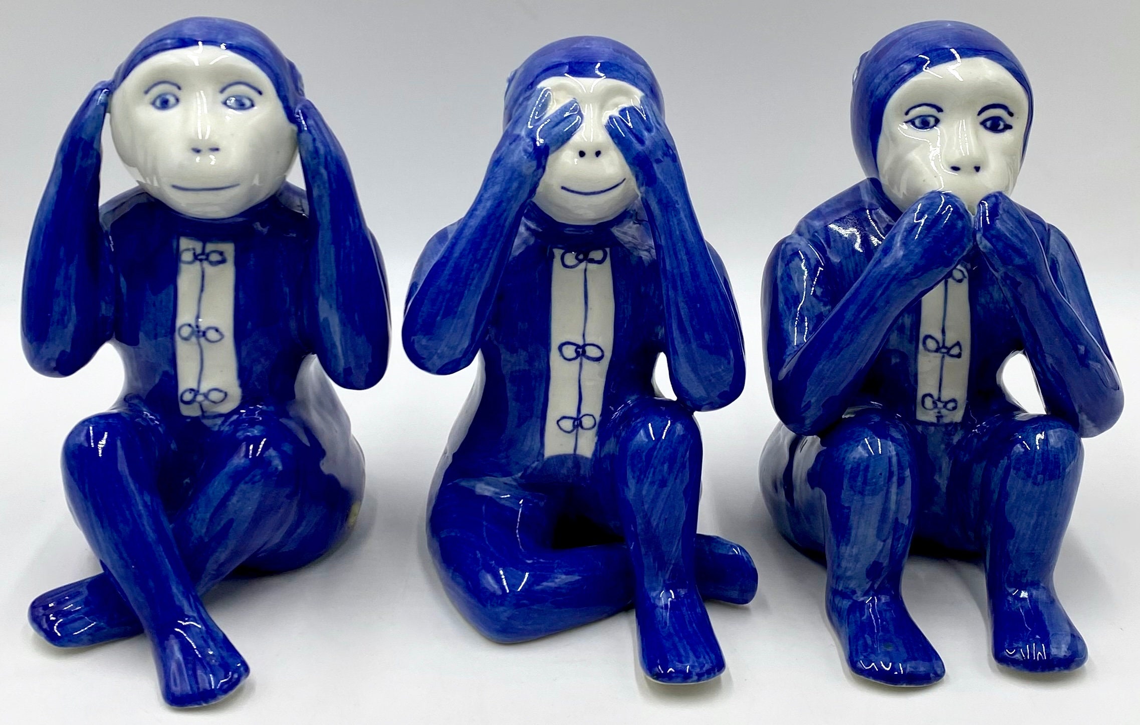 Vintage Ceramic No Evil Monkeys | Hear No Evil | See No Evil