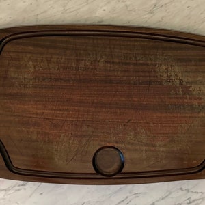 Vintage “Le Boeuf” Cutting Board | Wood Cutting Board | Silver Bull Face & Hind End | Charcuterie | Barbecue | Prime Rib | Made in France