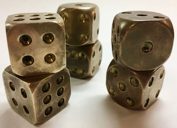 Heavy Brass Dice Solid Brass Oversized Dice Gaming Cubes For Etsy