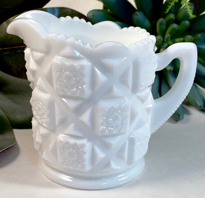 Vintage Westmoreland White Milk Glass Creamer Pitcher Milk Etsy UK