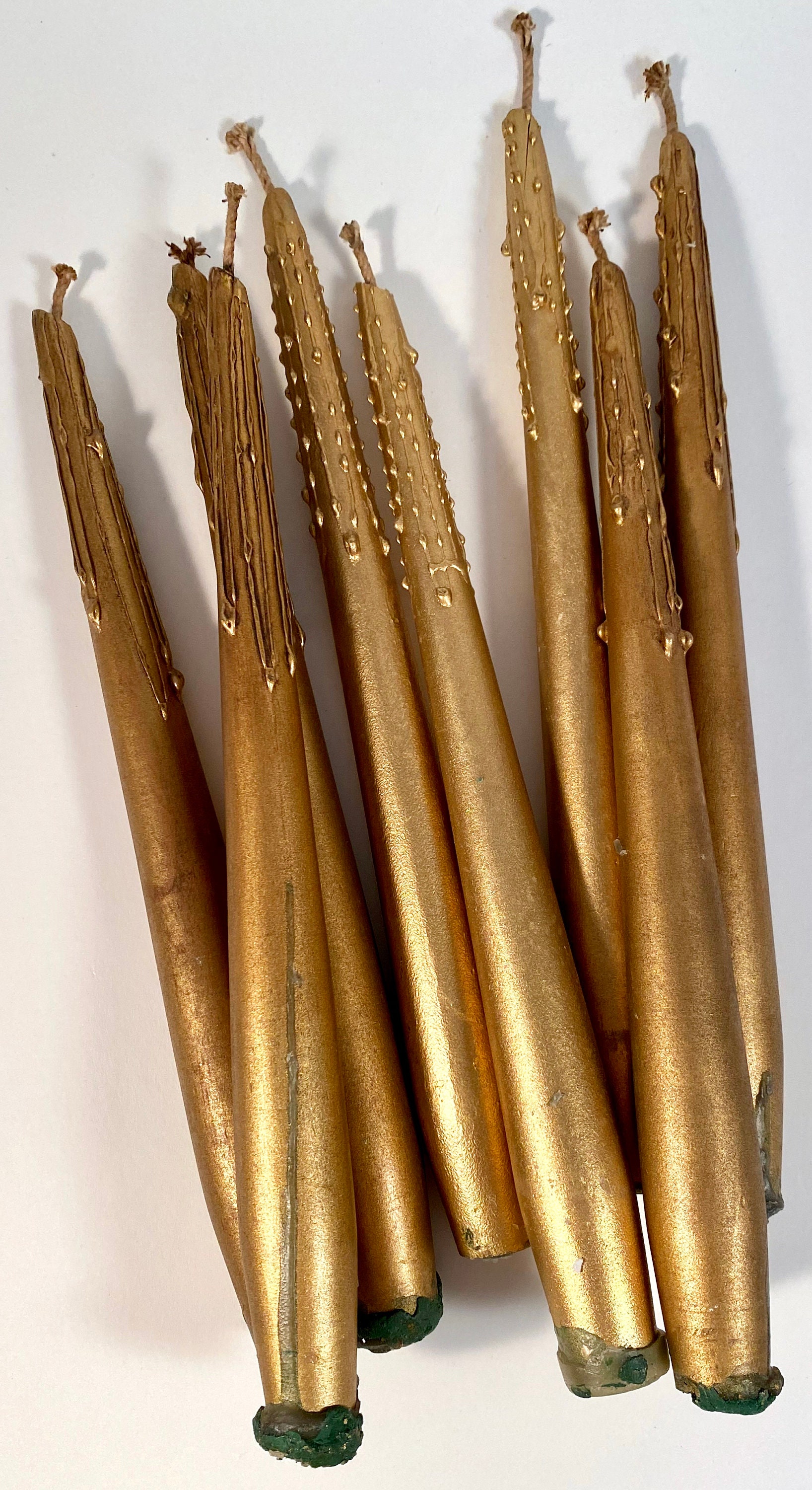 Vintage Faux Taper Candles Wooden Drippy Candles with Wicks Etsy