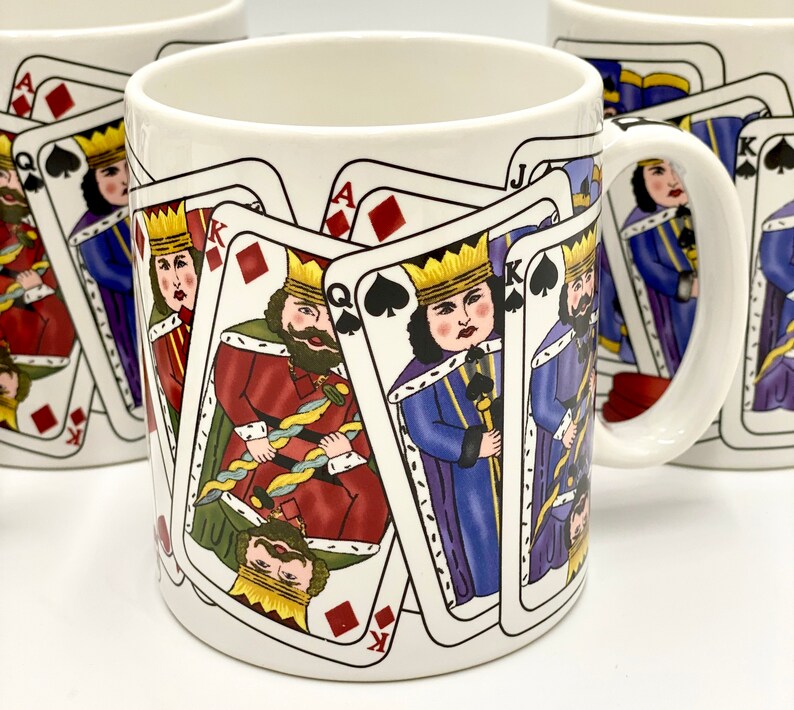 Vintage Ceramic Coffee Mugs Card Game Mugs Mugs With Face Etsy