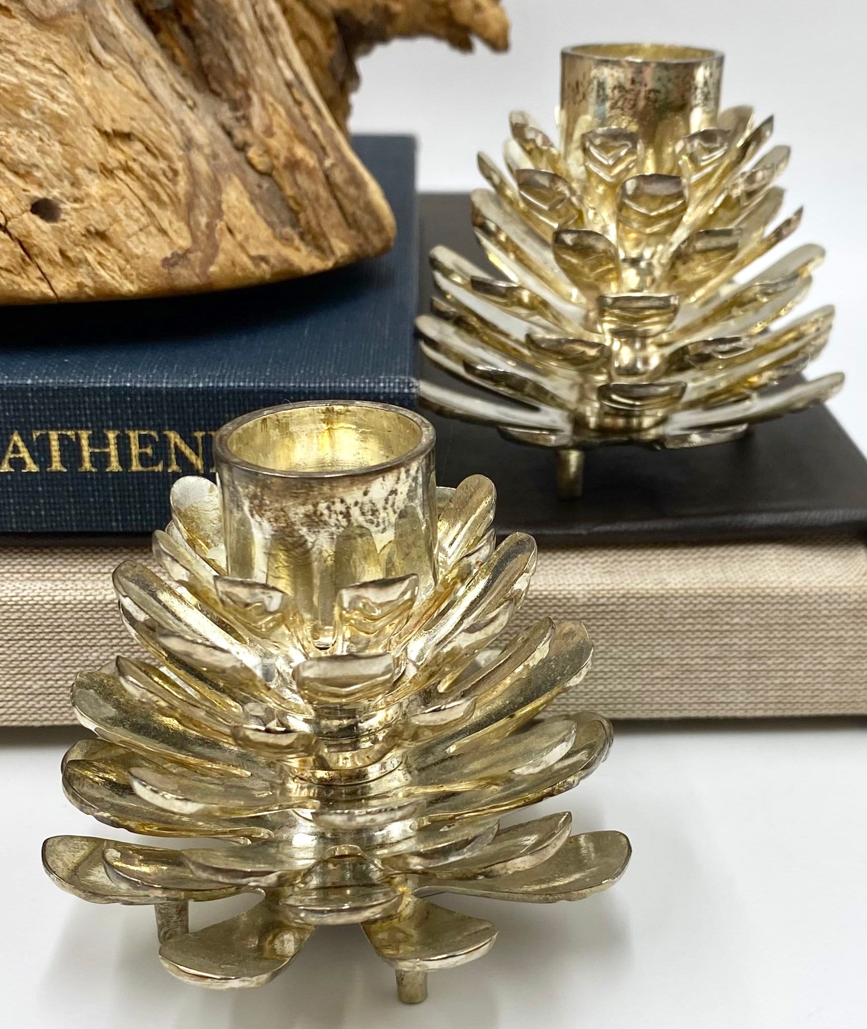 One Small Brass Pinecone Candlestick Candle Holder Vintage -  Canada