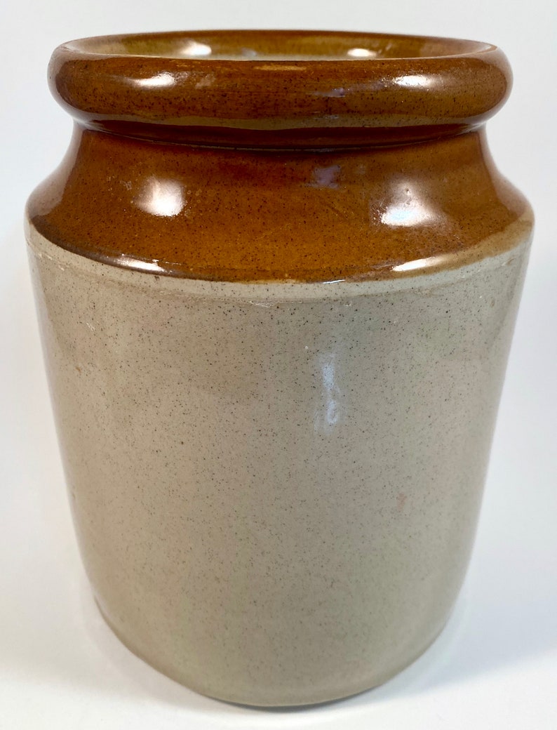 Vintage Glazed Stoneware Crock Pottery Crock Utensil Crock Etsy