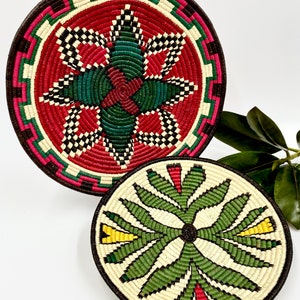 BUYER’S CHOICE! Vintage Decorative Baskets | Woven Basket Plaques | Wounaan Embera Tribe Panama | Colorful Designs | Wall Tabletop Shelf