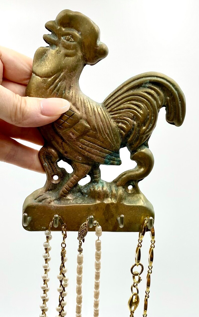 Roaster Key Rack Vintage Brass Chicken Rooster Key Holder | Key Hooks | Wall Hung Key ...
