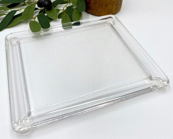 Retro MCM Lucite Tray Listing Various Cheeses