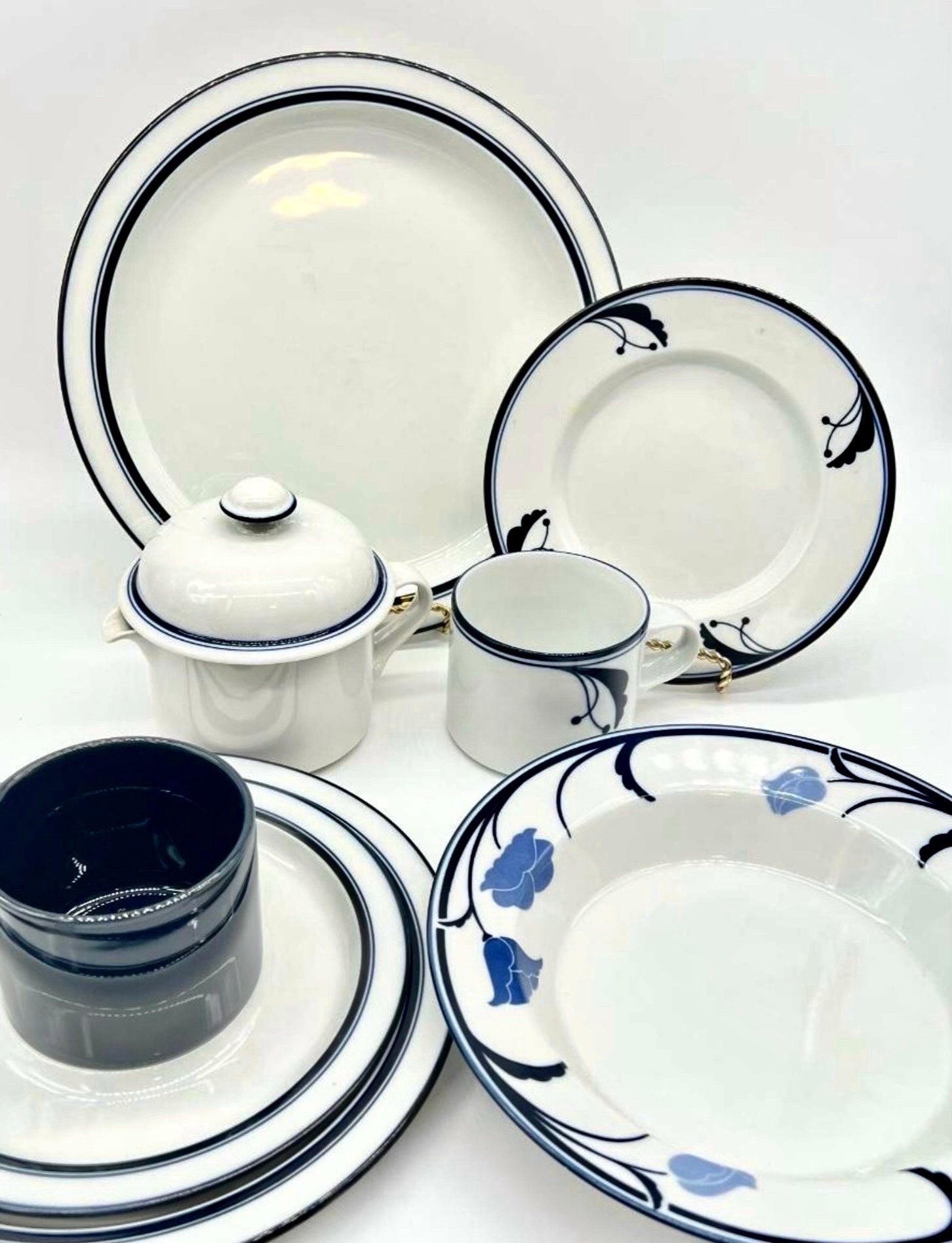 Vintage Dansk Bistro Christianshavn Plates | Blue & White