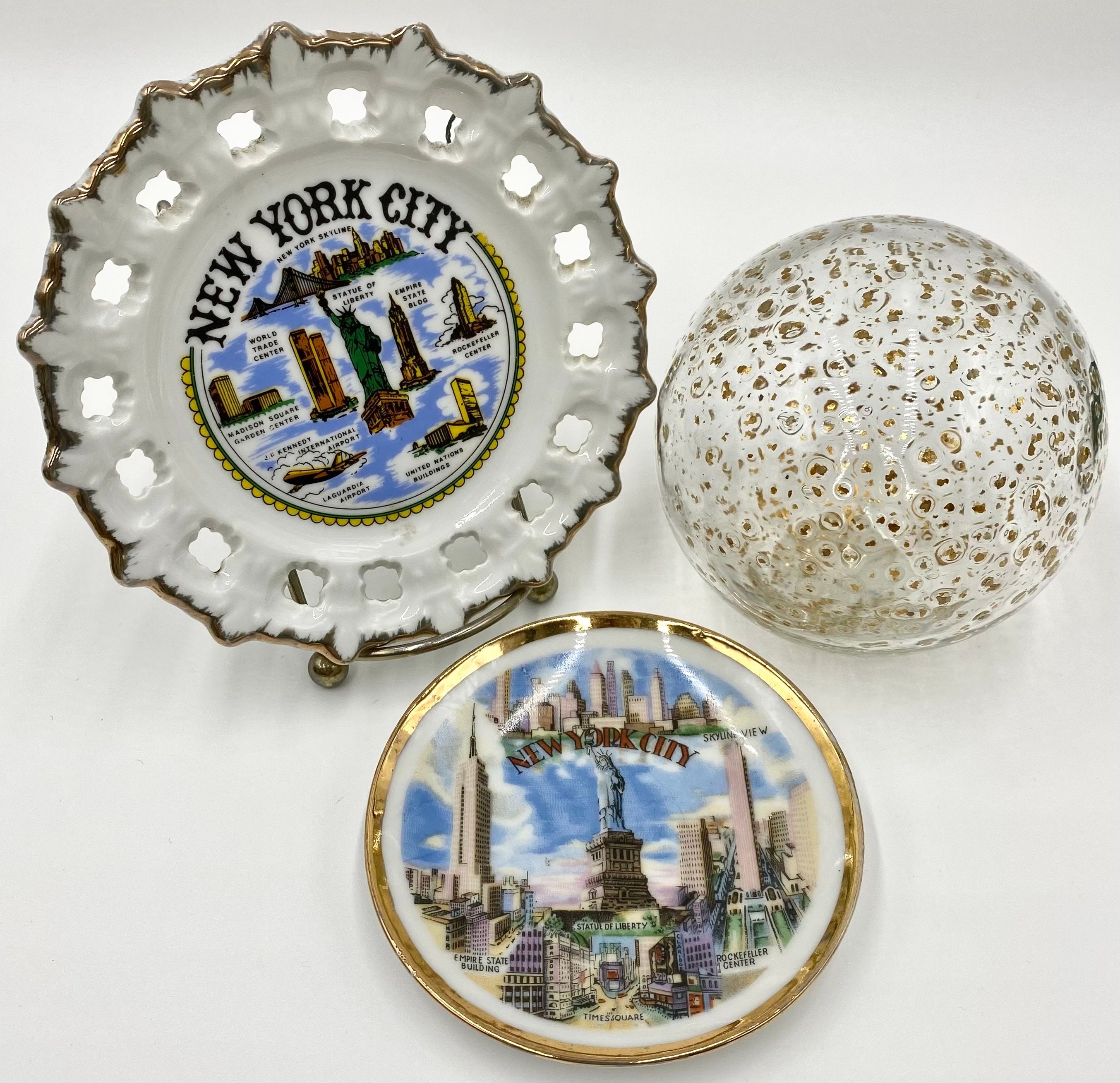 Vintage New York Souvenir Porcelain Plates - Etsy