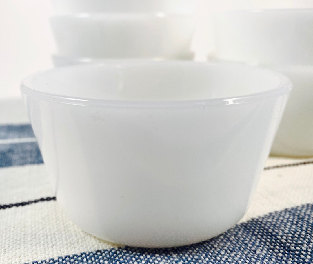 Glasbake Custard Cups White Glass Custard Cups Baking Cups Etsy