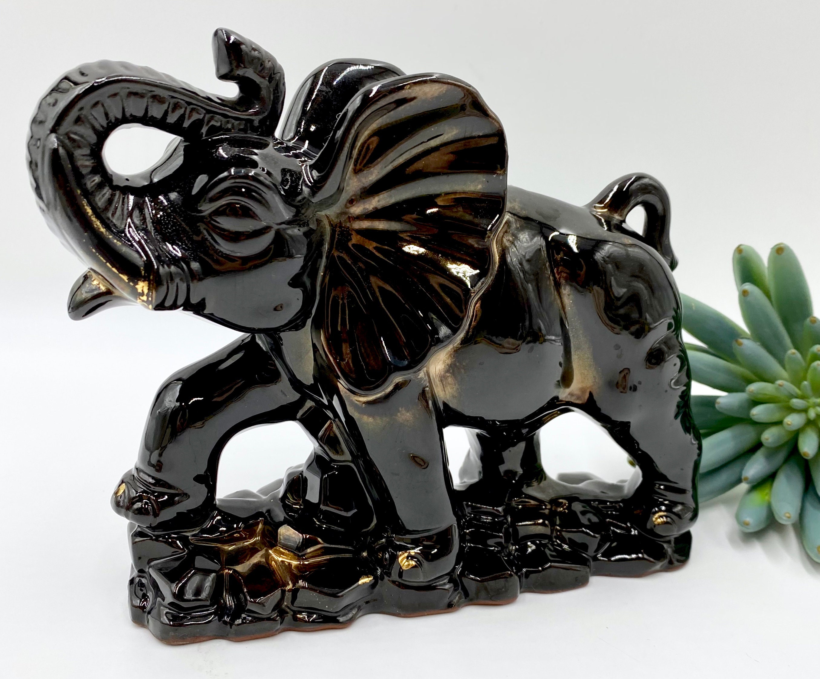 Panduo Decorations Art Craft Elephant Flower Model Ashtray Wood(並行輸入) 