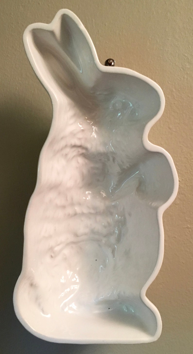 Vintage Glazed Ceramic Pottery Bunny Rabbit Mold Majolica Etsy