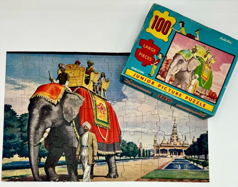 Vintage Built-rite Puzzle | 100 Interlocking Cardboard Puzzle Pieces ...