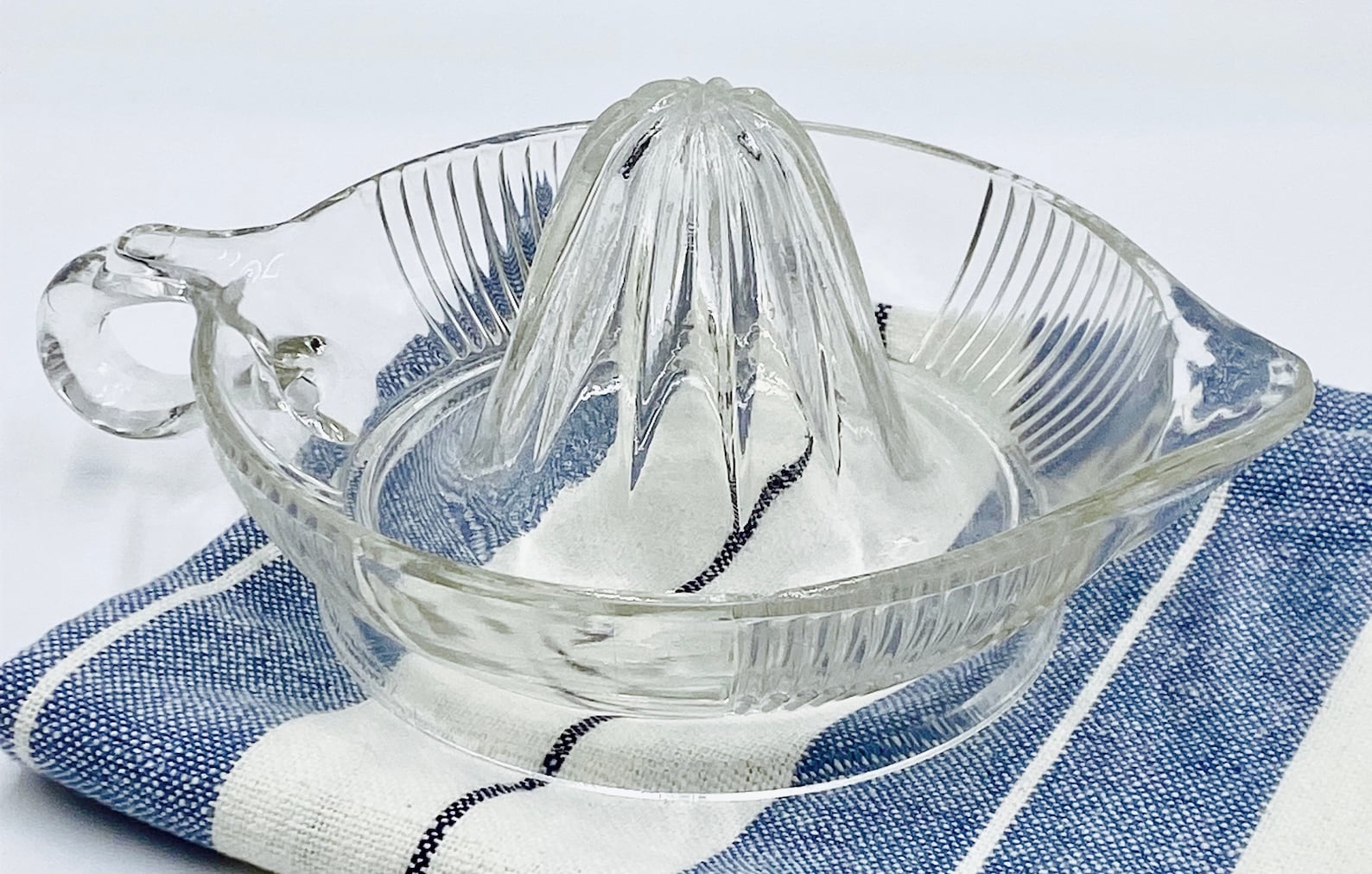 Vintage Solid Glass Citrus Reamer Thick Clear Glass Citrus Etsy