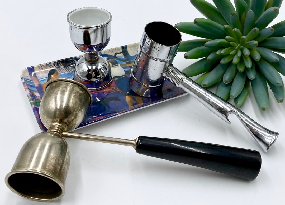 Vintage Large Pour Double Shot Jigger Mid Century Modern Bar Tool Retro