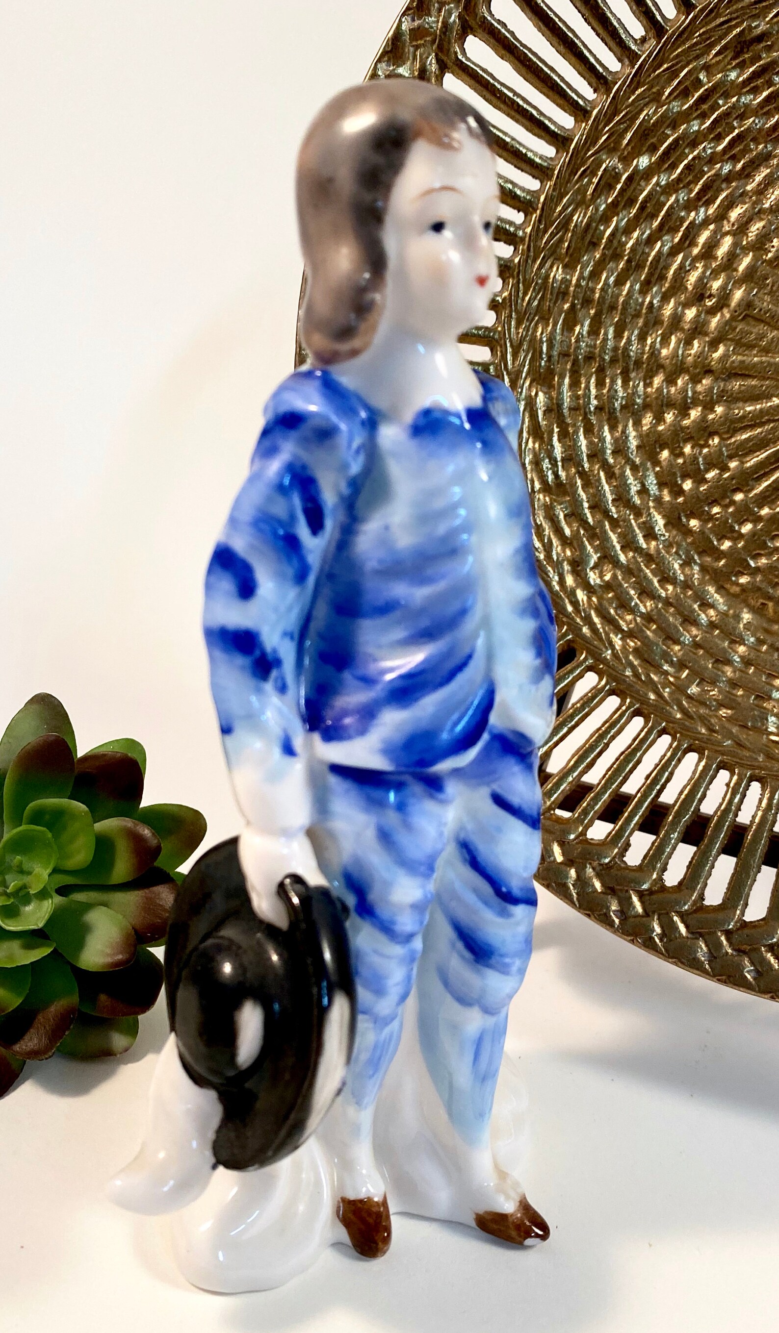 Vintage Blue Boy Figurine Ceramic Porcelain Blue Boy Etsy