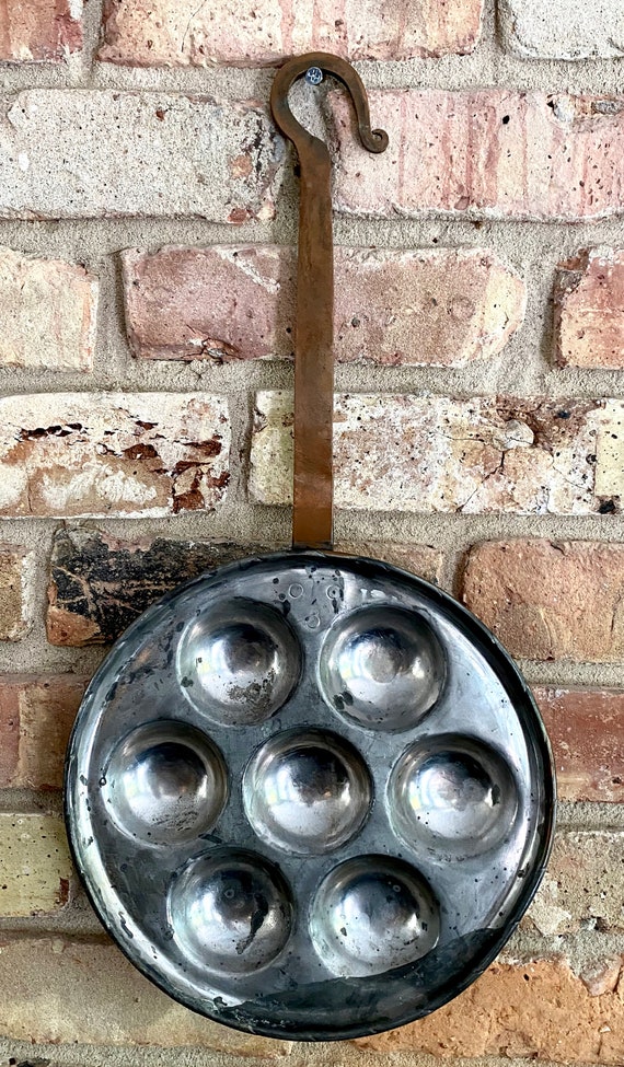 Antique Aebleskiver Cast Iron Pan 