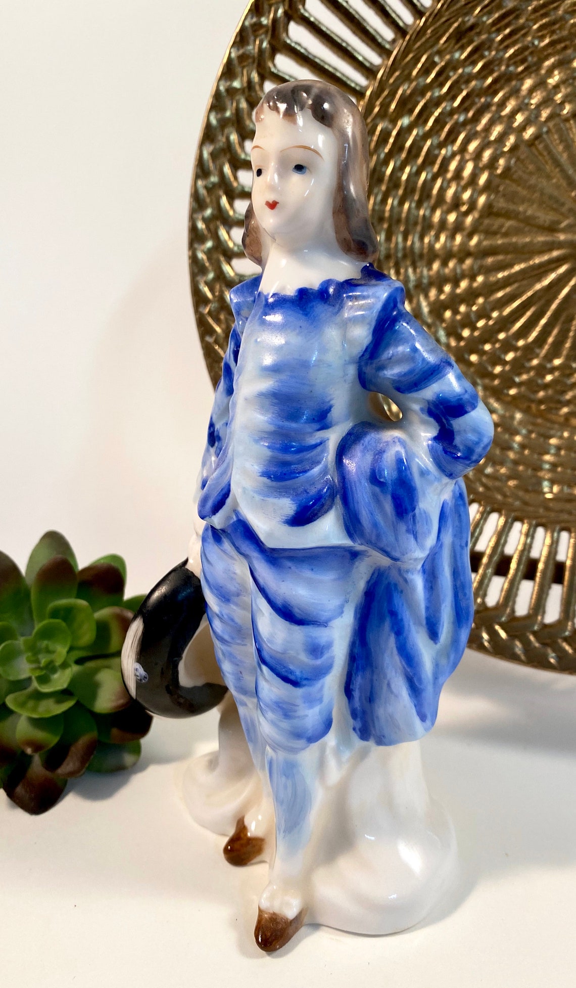 Vintage Blue Boy Figurine Ceramic Porcelain Blue Boy Etsy