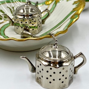 Vintage “Mi-Tea” Silver Plate Teapot-Shaped Tea Strainer | Tea Infuser | Loose Tea | Tea Brewing | Cup of Tea | Hot Tea | Made in England