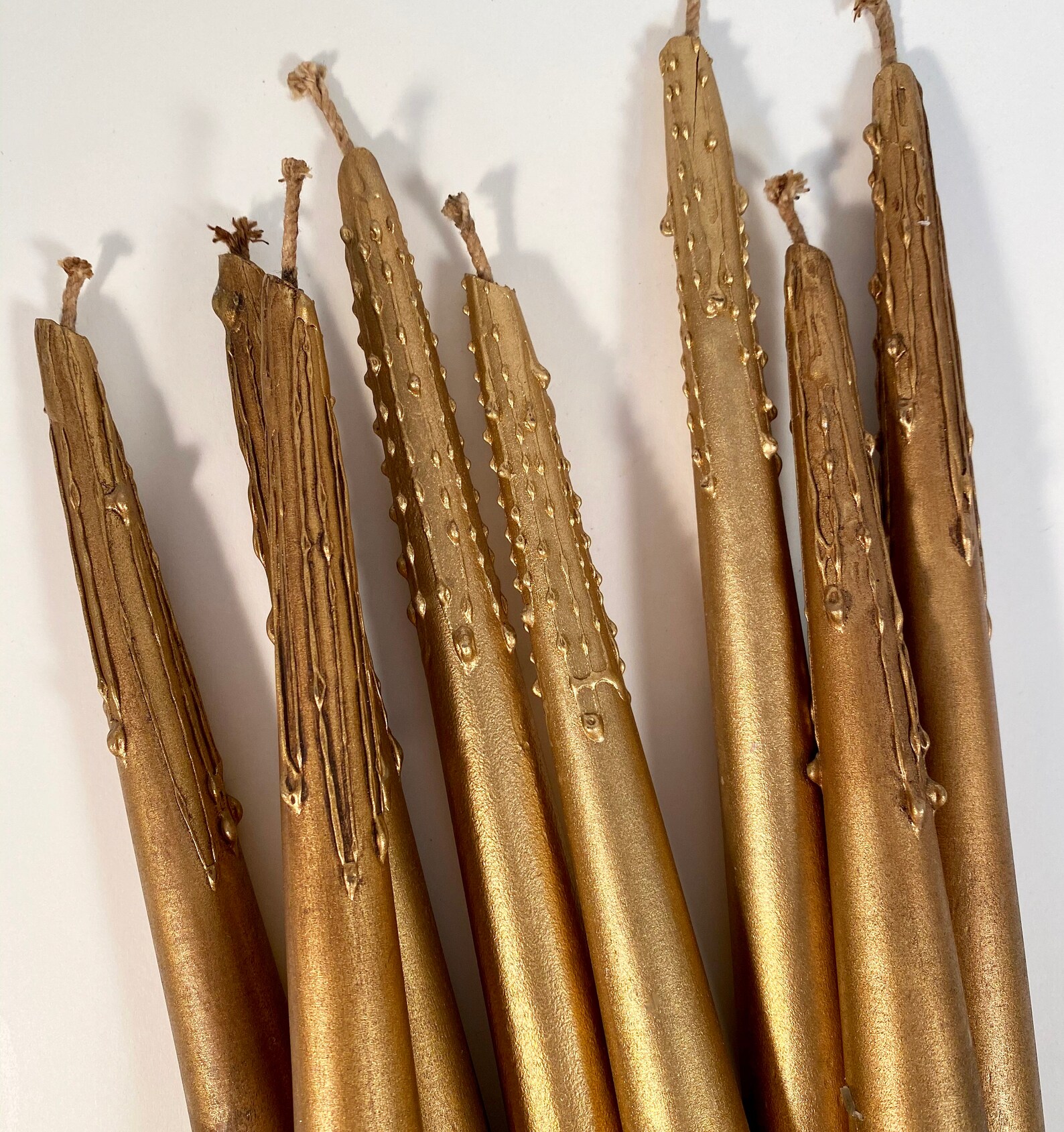 Vintage Faux Taper Candles Wooden Drippy Candles with Wicks Etsy