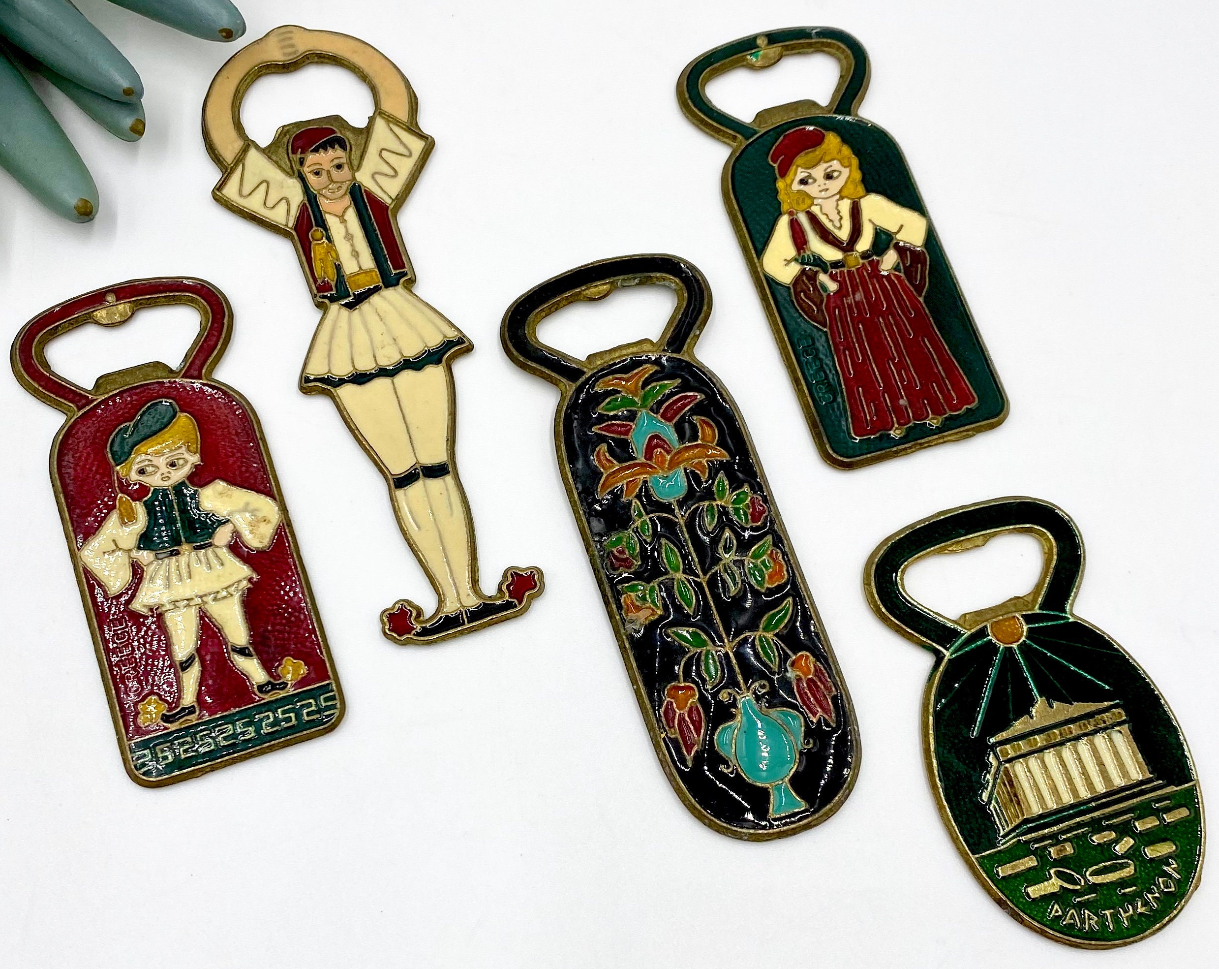 Charming Vintage Bottle Openers | Enameled Bronze Bottle Openers