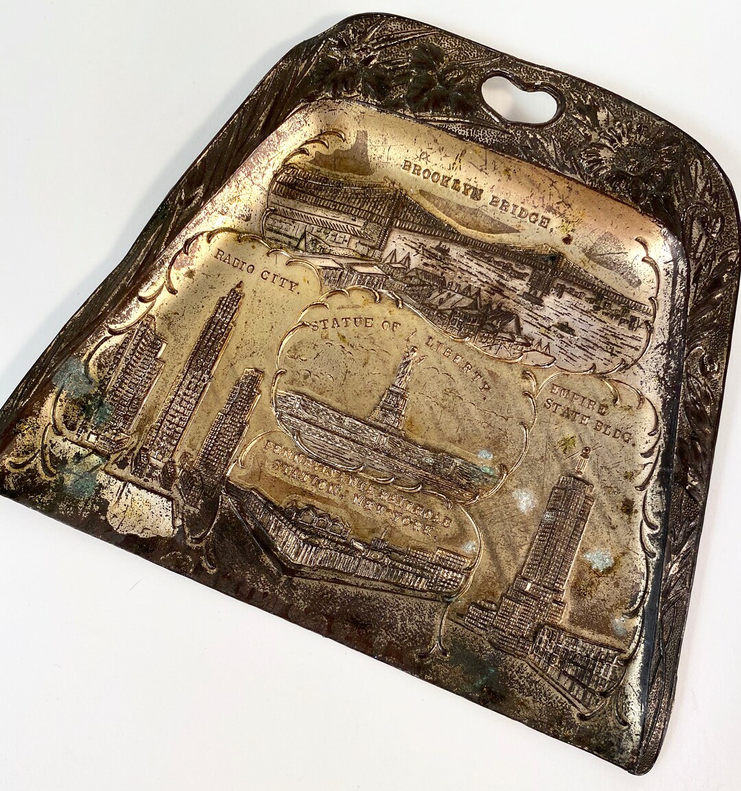 New York City Souvenir Crumb Tray Vintage Metal Tray Brooklyn Etsy