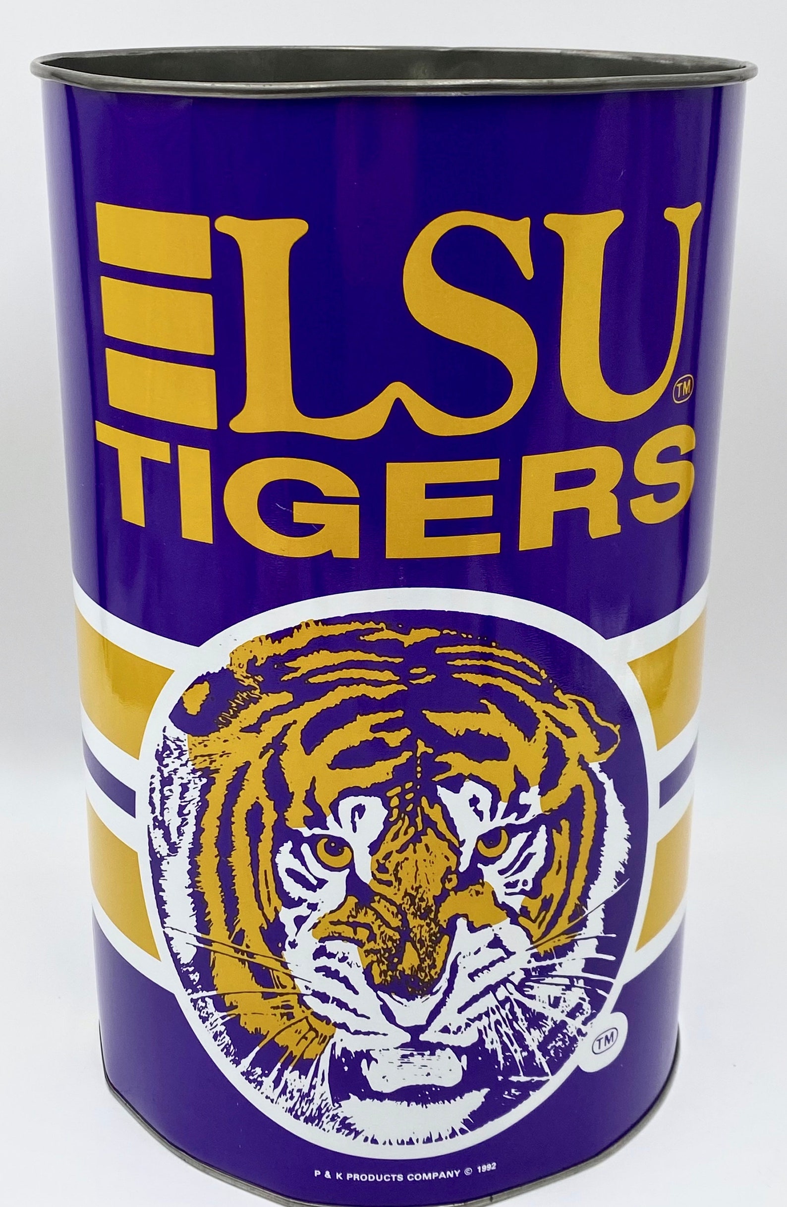 Vintage Retro LSU Tigers Trash Can Purple & Gold Metal Waste Etsy