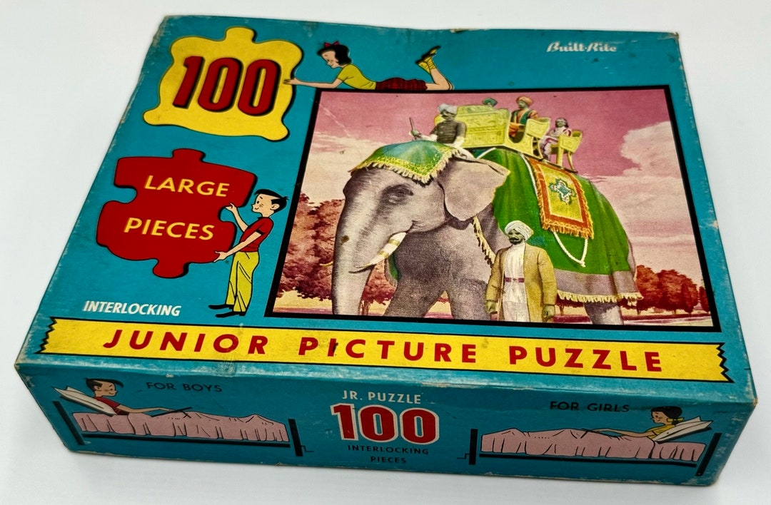 Vintage Built-rite Puzzle | 100 Interlocking Cardboard Puzzle Pieces ...