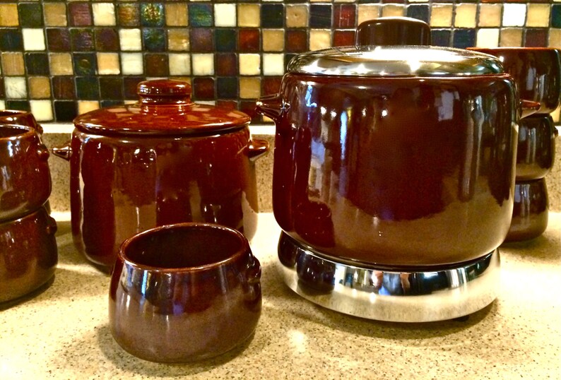 Vintage West Bend USA Bean Crock Fondue Pots Set of Two with Etsy