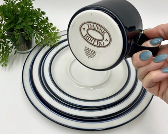 Vintage Dansk Bistro Christianshavn Plates | Blue & White