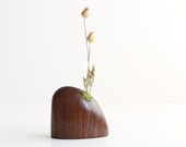 Handcrafted bud vase walnut wood #322