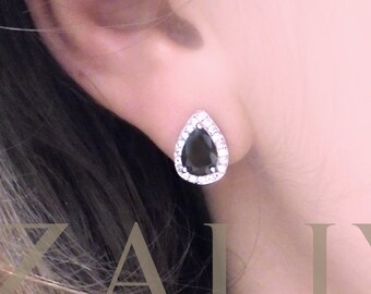 Schwarzer Diamant Ohrstecker Etsy