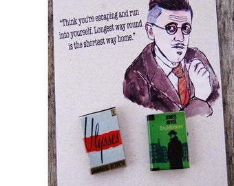 James Joyce's miniature book pins set