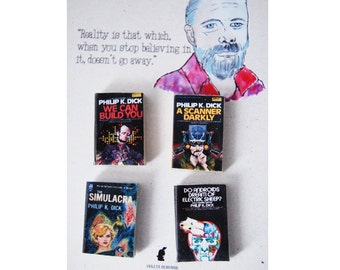 Philip K. Dick's miniature book magnets set